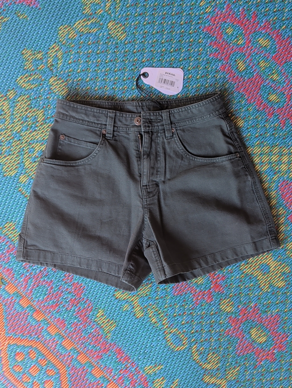 NWT Prana Rock Ridge High Rise organic cotton blend shorts sz 0